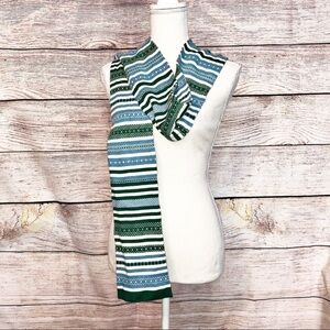 AEO Cotton and Rabbit hair Long Striped Winter Scarf